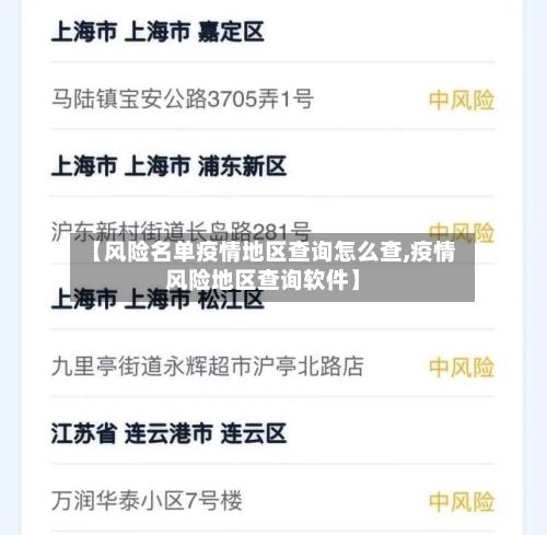 【风险名单疫情地区查询怎么查,疫情风险地区查询软件】-第2张图片